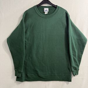 Vintage 90s Streetwear Youth XL (18-20)Faded Blank Crewneck Sweatshirt Green